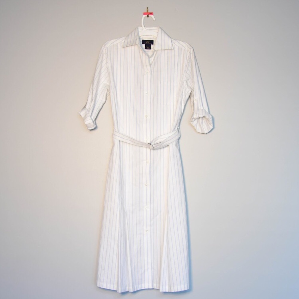 NWOT Brooks Brothers Fitted Pinstripe Shirt Dress
